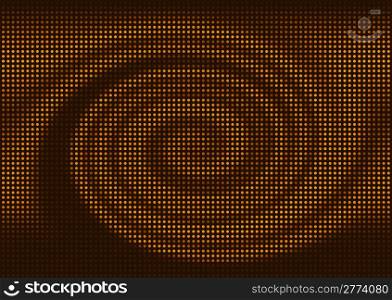 Abstract brown spiral spot mosaic vector background.