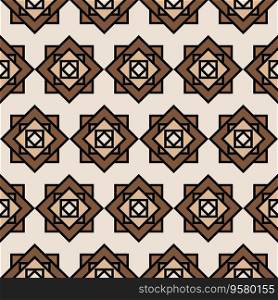 Abstract brown square shape on light brown background seamless vector