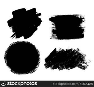 Abstract Brush Stroke Black Ink Pain. Dirty Artistic Grunge Design Elements, Frames, Labels for Text. Vector Illustration EPS10. Abstract Brush Stroke Black Ink Pain. Dirty Artistic Grunge Desi