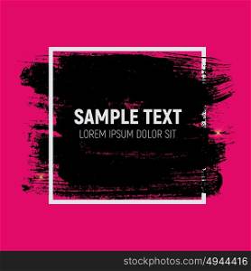 Abstract Brush Stroke Designs in Black, Pink and White Texture with Frame. Can be used for Invitation, Greeting Card, Poster Design Templates. Vector Illustration EPS10. Abstract Brush Stroke Designs in Black, Pink and White Texture w
