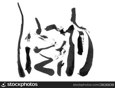 Abstract brush traces.Design elements were created with Chinese ink and calligraphic pen.