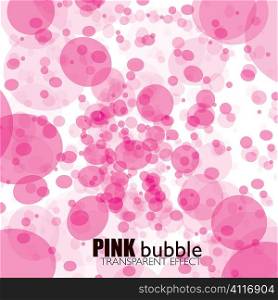 Abstract bubble background with pink transparent designed pattern