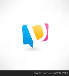 Abstract bubble icon based on the letter D