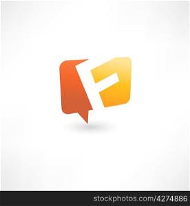 Abstract bubble icon based on the letter F