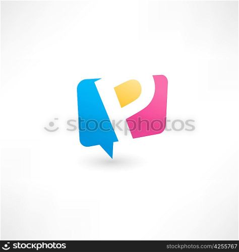 Abstract bubble icon based on the letter P