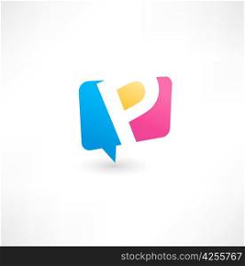 Abstract bubble icon based on the letter P