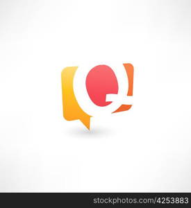 Abstract bubble icon based on the letter Q