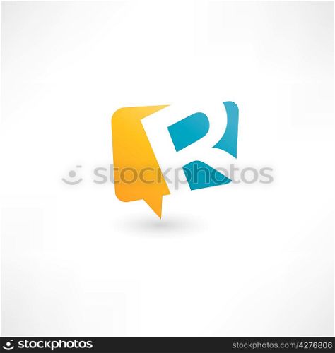 Abstract bubble icon based on the letter R