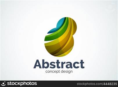 Abstract bubble logo template, thinking cloud concept or inflating. Color overlapping pieces design style