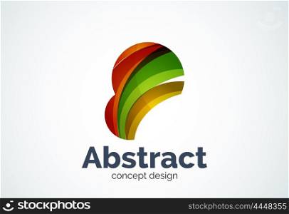Abstract bubble logo template, thinking cloud concept or inflating. Color overlapping pieces design style