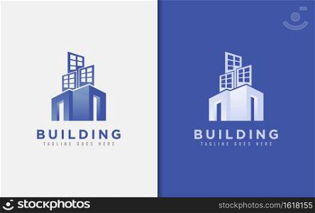 Abstract Building Architecture Logo Design. Usable For Architecture, Business, Community, Foundation, Tech, Services Company. Vector Logo Design Illustration. Graphic Design Element.