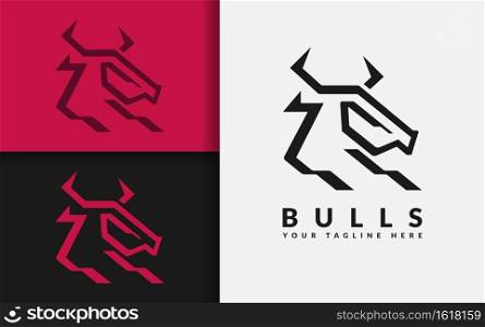 Abstract Bull Logo Design with Simple Minimalist Style Concept.