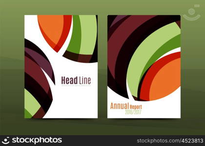 Abstract business annual report brochure cover, wave pattern. Vector illustration