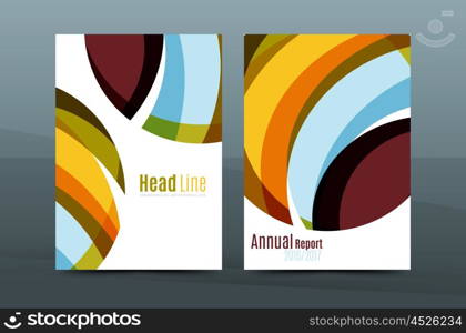 Abstract business annual report brochure cover, wave pattern. Vector illustration