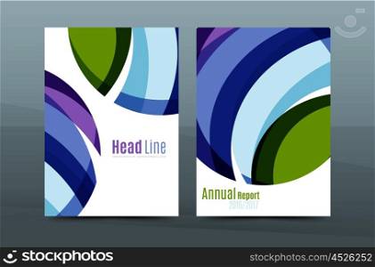Abstract business annual report brochure cover, wave pattern. Vector illustration