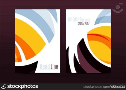 Abstract business annual report brochure cover, wave pattern. Vector illustration