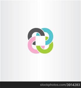 abstract business circles and square colorful logo design