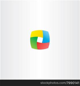 abstract business colorful cube logo square box icon element