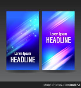 Abstract business flyer templates. Abstract business flyer templates with light lines in blue and lilac colots, vector illustration