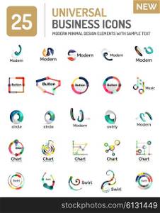 Abstract business icons, vector logo collection