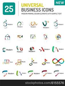Abstract business icons, vector logo collection