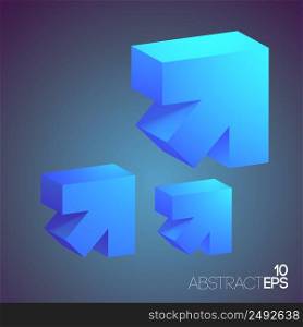 Abstract business light concept with blue 3d geometric arrows for web design isolated vector illustration. Abstract Business Light Concept