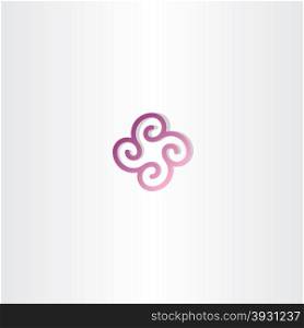 abstract business purple spiral square logo design