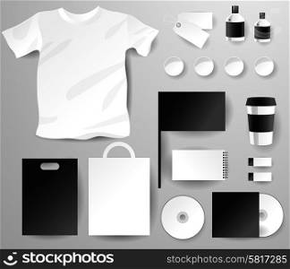 Abstract business set. Corporate identity templates, notebook, card, flag, T-shirt, disk, package, label