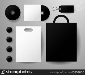 Abstract business set. Corporate identity templates, notebook, pencil, tape, paper cup