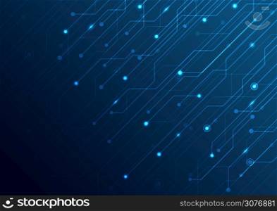 Abstract business technology structure circuit computer blue background. Vector illustration