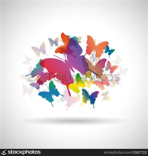 Abstract butterflies background