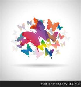 Abstract butterflies background