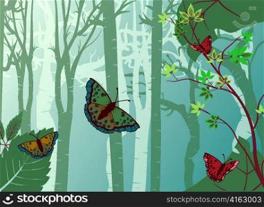 abstract butterflies vector illustration