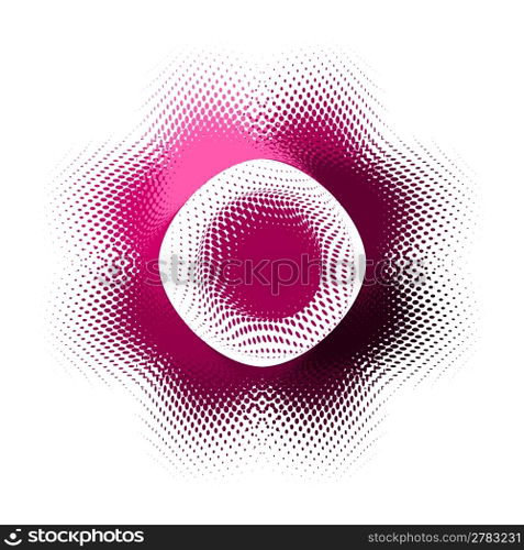 abstract button, vector halftone effect