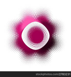 abstract button, vector halftone effect