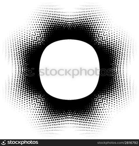 abstract button, vector halftone effect