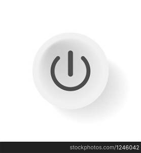 Abstract button with power button push icon. 3d illustration isolated vector. Abstract button with power button push icon. 3d illustration isolated