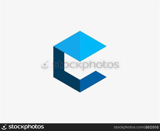 Abstract C Cube Hexagon Logo Design Vector Illustration