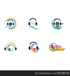 Abstract call center, contact us business logo vector element