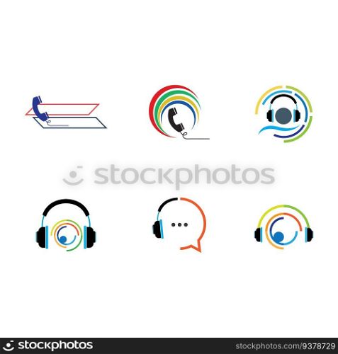 Abstract call center, contact us business logo vector element