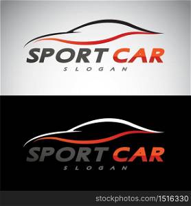 abstract car design concept automotive topics vector logo design template. Vector illustration