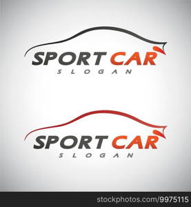 abstract car sport racing logo template vector illustration