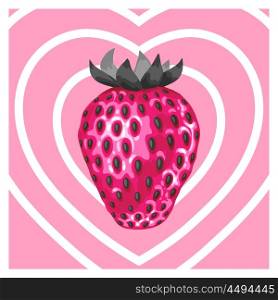 Abstract card with strawberries in a pop art style. Abstract card with strawberries in a pop art style.