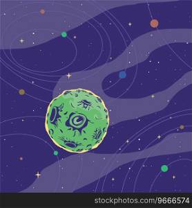 Abstract cartoon outer space background with stars.