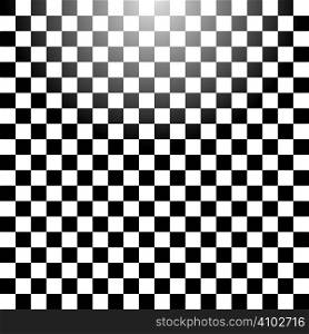 Abstract checkered tile with a radial gradient in black and white