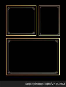 Abstract Chinese style golden frame collection set. Vector Illustration. Abstract Chinese style golden frame collection set. Vector Illustration EPS10