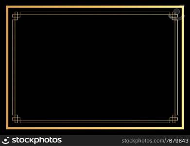 Abstract Chinese style golden frame. Vector Illustration. Abstract Chinese style golden frame. Vector Illustration EPS10