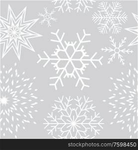 Abstract Christmas and New Year Seamless snowflakes background. Vector illustration EPS10. Abstract Christmas and New Year Seamless snowflakes background. Vector illustration