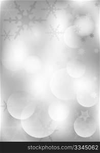 Abstract Christmas Backround - Snowflakes on Light Silver Background