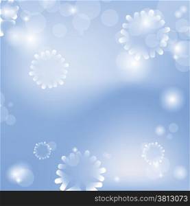 Abstract christmas card with blue background and snowflakes